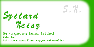 szilard neisz business card